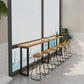 Kitchen Natural Finish Solid Wood Pub Table with Black Metal Frame Clearhalo 'Bar Furniture' 'Bar Tables' 'bar_tables' 'furn' 'furn_bar_tables' 'Furniture' 'Kitchen & Dining Furniture' 7719198