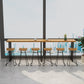 Kitchen Natural Finish Solid Wood Pub Table with Black Metal Frame Clearhalo 'Bar Furniture' 'Bar Tables' 'bar_tables' 'furn' 'furn_bar_tables' 'Furniture' 'Kitchen & Dining Furniture' 7719200