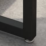 Cucina Finitura naturale Tavolo da pub in legno massiccio con telaio in metallo nero