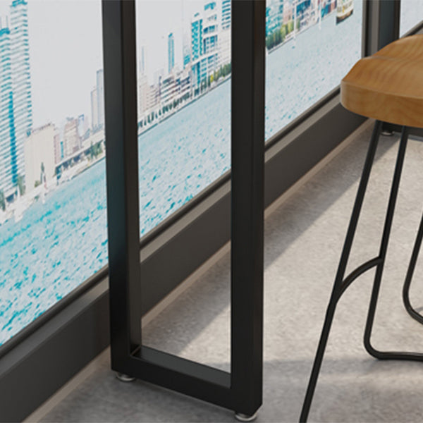Kitchen Natural Finish Solid Wood Pub Table with Black Metal Frame Clearhalo 'Bar Furniture' 'Bar Tables' 'bar_tables' 'furn' 'furn_bar_tables' 'Furniture' 'Kitchen & Dining Furniture' 7719207