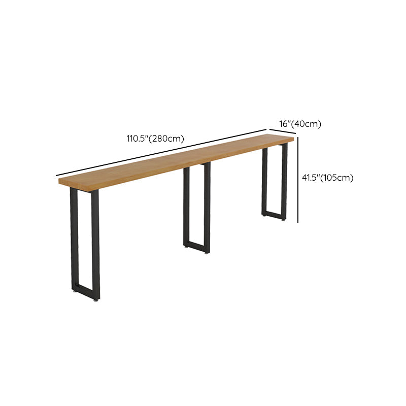 Kitchen Natural Finish Solid Wood Pub Table with Black Metal Frame Clearhalo 'Bar Furniture' 'Bar Tables' 'bar_tables' 'furn' 'furn_bar_tables' 'Furniture' 'Kitchen & Dining Furniture' 7719217