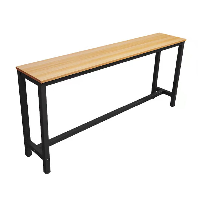 Contemporary Manufactured Wood Bar Table with Metal Base for Home Black Without Chairs Clearhalo 'Bar Furniture' 'Bar Tables' 'bar_tables' 'furn' 'furn_bar_tables' 'Furniture' 'Kitchen & Dining Furniture' 7719223
