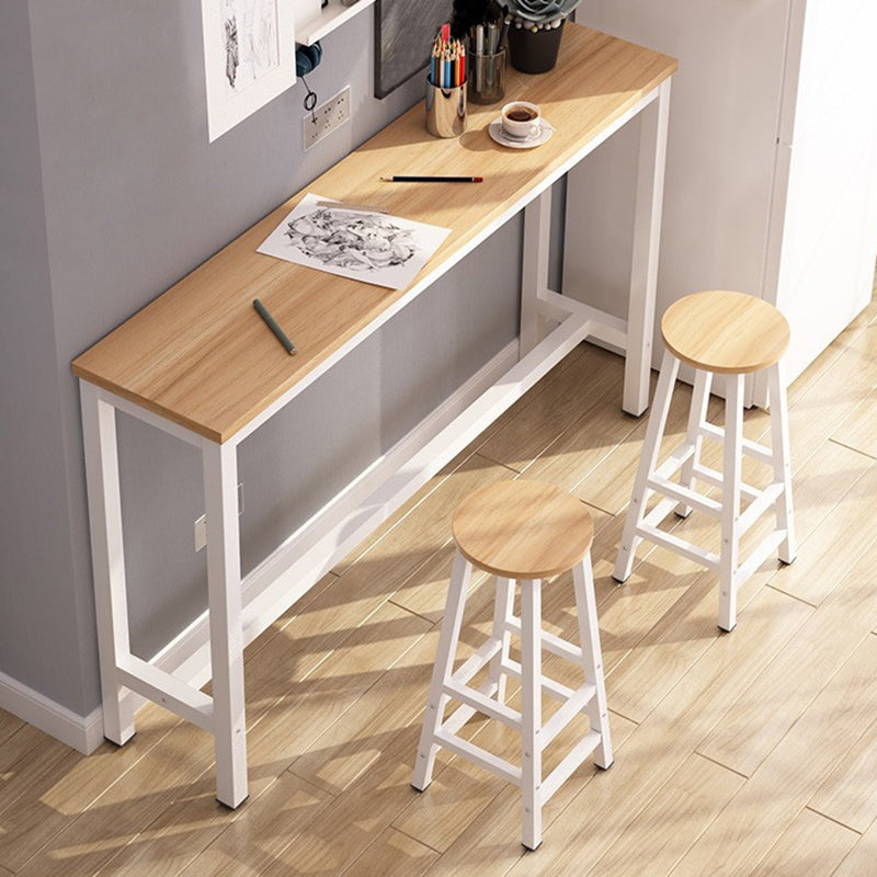 Contemporary Manufactured Wood Bar Table with Metal Base for Home Clearhalo 'Bar Furniture' 'Bar Tables' 'bar_tables' 'furn' 'furn_bar_tables' 'Furniture' 'Kitchen & Dining Furniture' 7719224
