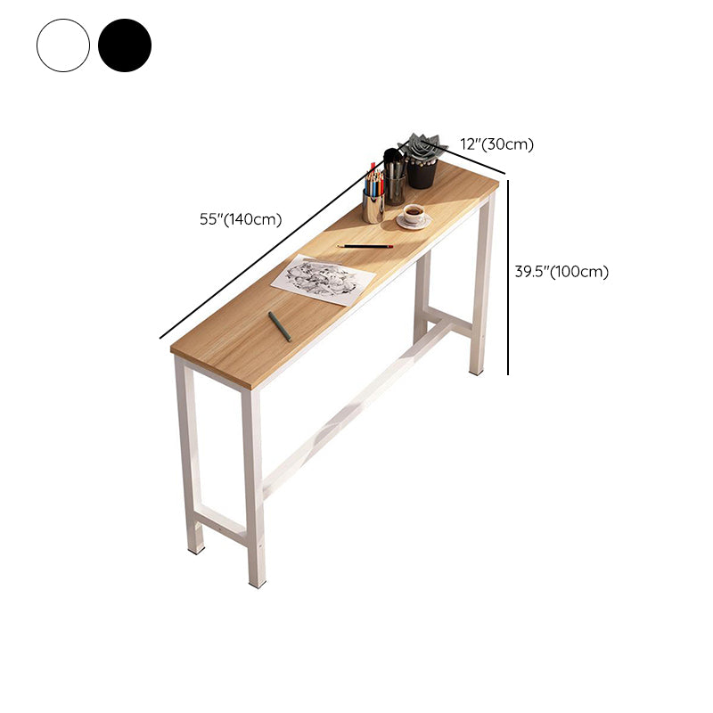 Contemporary Manufactured Wood Bar Table with Metal Base for Home Clearhalo 'Bar Furniture' 'Bar Tables' 'bar_tables' 'furn' 'furn_bar_tables' 'Furniture' 'Kitchen & Dining Furniture' 7719233