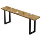 Rectangle Pine Wood Pub Table with Metal Frame for Living Room Natural Without Chairs Clearhalo 'Bar Furniture' 'Bar Tables' 'bar_tables' 'furn' 'furn_bar_tables' 'Furniture' 'Kitchen & Dining Furniture' 7719270