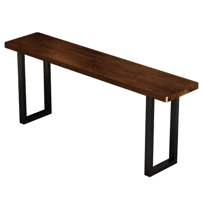 Rectangle Pine Wood Pub Table with Metal Frame for Living Room Brown Without Chairs Clearhalo 'Bar Furniture' 'Bar Tables' 'bar_tables' 'furn' 'furn_bar_tables' 'Furniture' 'Kitchen & Dining Furniture' 7719274