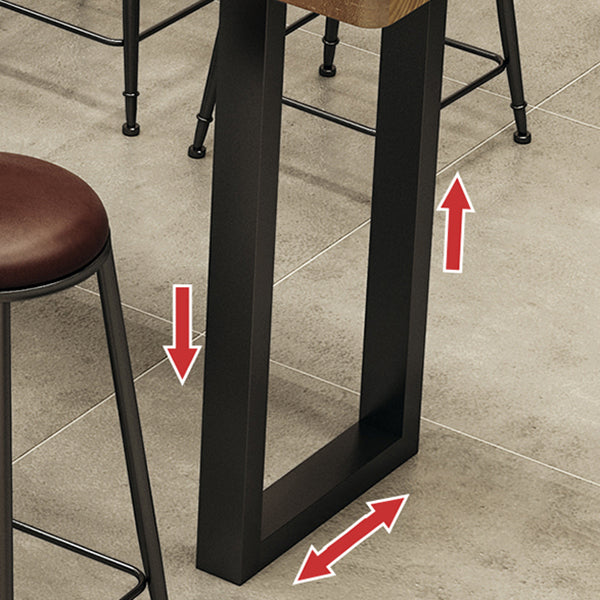 Rectangle Pine Wood Pub Table with Metal Frame for Living Room Clearhalo 'Bar Furniture' 'Bar Tables' 'bar_tables' 'furn' 'furn_bar_tables' 'Furniture' 'Kitchen & Dining Furniture' 7719276