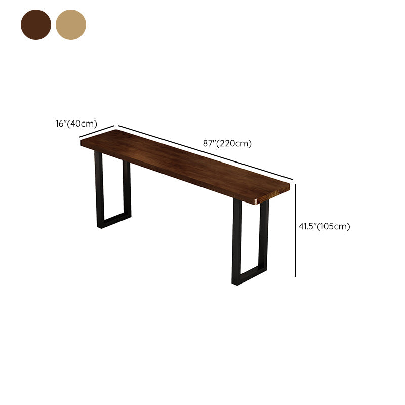 Rectangle Pine Wood Pub Table with Metal Frame for Living Room Clearhalo 'Bar Furniture' 'Bar Tables' 'bar_tables' 'furn' 'furn_bar_tables' 'Furniture' 'Kitchen & Dining Furniture' 7719283