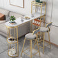 Double Pedestal Sintered Stone Dining Bar Table for Kitchen Dining Room Clearhalo 'Bar Furniture' 'Bar Tables' 'bar_tables' 'furn' 'furn_bar_tables' 'Furniture' 'Kitchen & Dining Furniture' 7719288