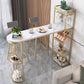 Double Pedestal Sintered Stone Dining Bar Table for Kitchen Dining Room Clearhalo 'Bar Furniture' 'Bar Tables' 'bar_tables' 'furn' 'furn_bar_tables' 'Furniture' 'Kitchen & Dining Furniture' 7719290