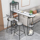 Double Pedestal Sintered Stone Dining Bar Table for Kitchen Dining Room Clearhalo 'Bar Furniture' 'Bar Tables' 'bar_tables' 'furn' 'furn_bar_tables' 'Furniture' 'Kitchen & Dining Furniture' 7719291