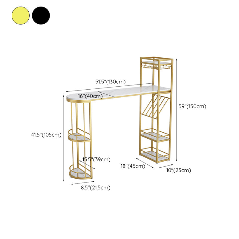 Double Pedestal Sintered Stone Dining Bar Table for Kitchen Dining Room Clearhalo 'Bar Furniture' 'Bar Tables' 'bar_tables' 'furn' 'furn_bar_tables' 'Furniture' 'Kitchen & Dining Furniture' 7719299