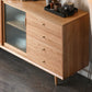 Contemporary Glass Doors Solid Wood Sideboard Cabinet with Cabinets and Drawers Clearhalo 'buffet_sideboard' 'Buffets & Sideboards' 'furn' 'furn_buffet_sideboard' 'Furniture' 'Kitchen & Dining Furniture' 7719394