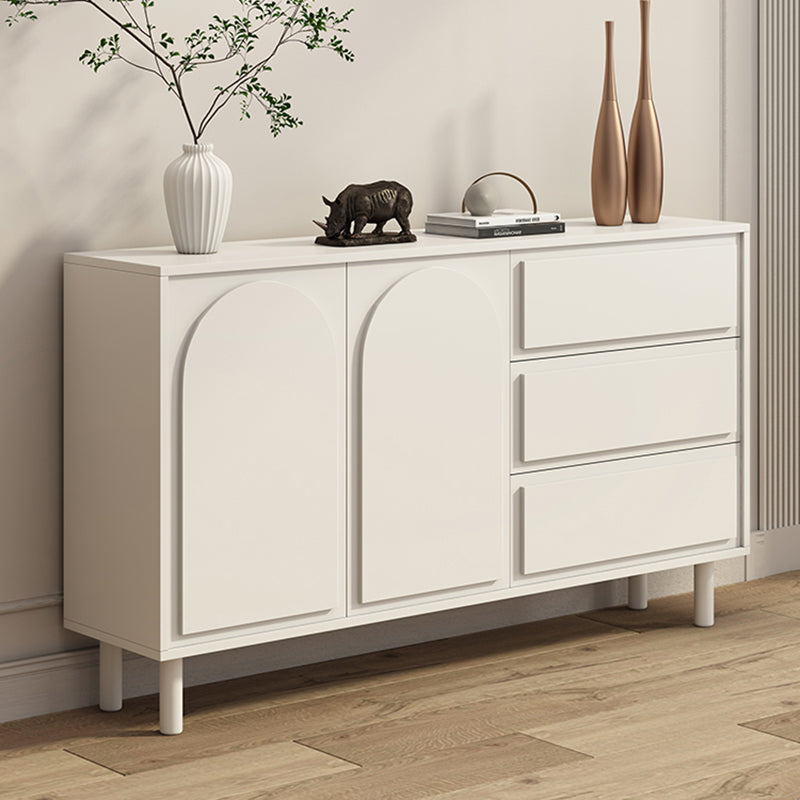 Contemporary Wooden White Sideboard Cabinet with Doors and Drawers Clearhalo 'buffet_sideboard' 'Buffets & Sideboards' 'furn' 'furn_buffet_sideboard' 'Furniture' 'Kitchen & Dining Furniture' 7719435