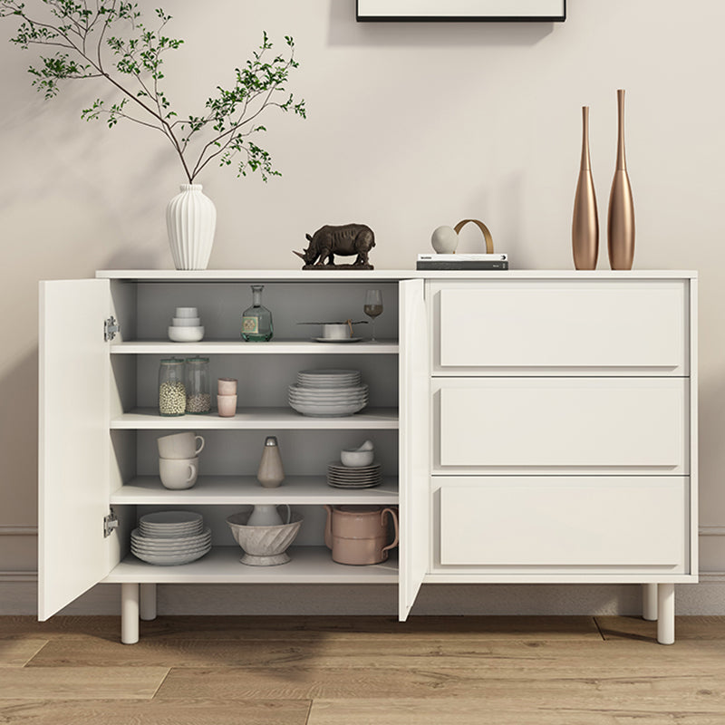 Contemporary Wooden White Sideboard Cabinet with Doors and Drawers Clearhalo 'buffet_sideboard' 'Buffets & Sideboards' 'furn' 'furn_buffet_sideboard' 'Furniture' 'Kitchen & Dining Furniture' 7719436