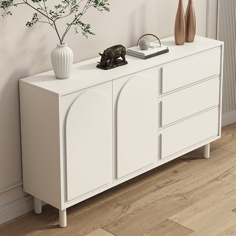Contemporary Wooden White Sideboard Cabinet with Doors and Drawers Clearhalo 'buffet_sideboard' 'Buffets & Sideboards' 'furn' 'furn_buffet_sideboard' 'Furniture' 'Kitchen & Dining Furniture' 7719438