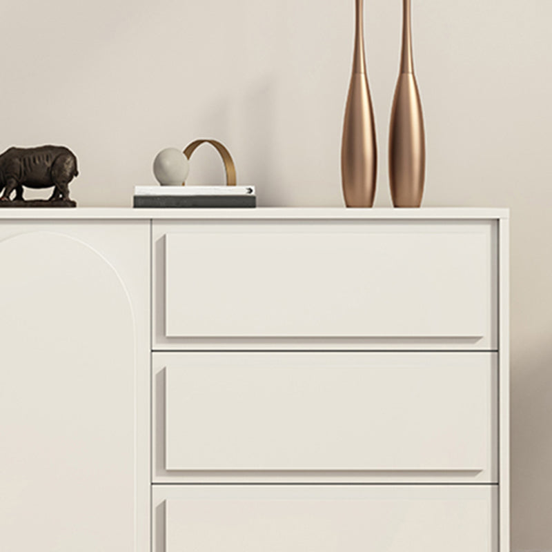 Contemporary Wooden White Sideboard Cabinet with Doors and Drawers Clearhalo 'buffet_sideboard' 'Buffets & Sideboards' 'furn' 'furn_buffet_sideboard' 'Furniture' 'Kitchen & Dining Furniture' 7719442