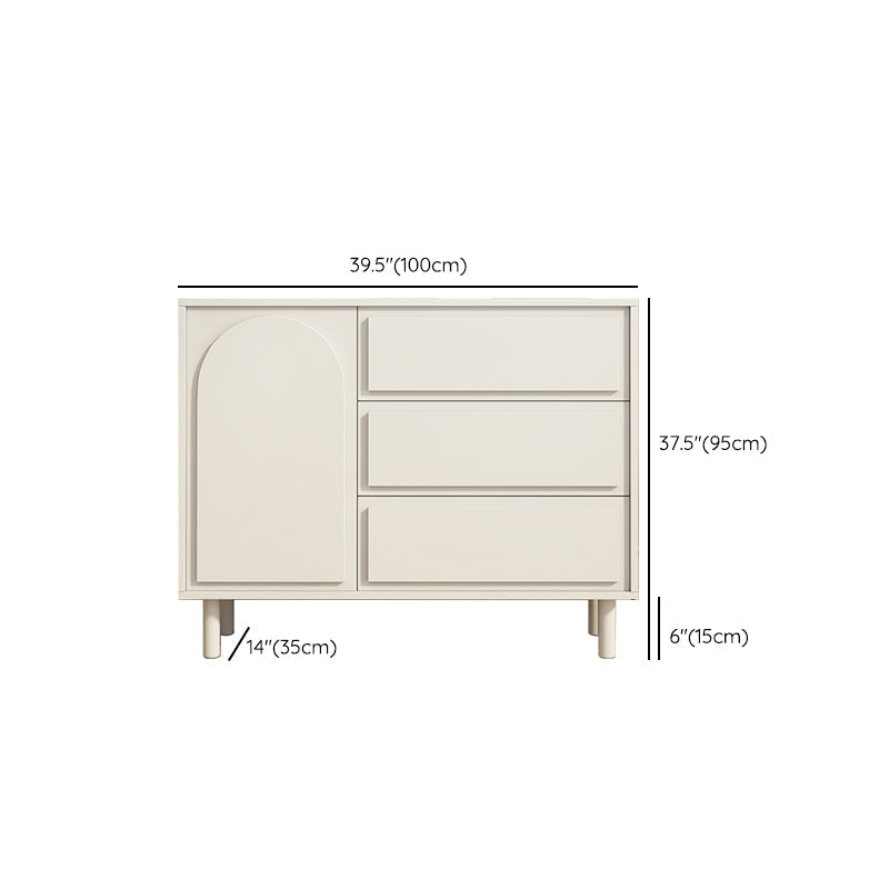 Contemporary Wooden White Sideboard Cabinet with Doors and Drawers Clearhalo 'buffet_sideboard' 'Buffets & Sideboards' 'furn' 'furn_buffet_sideboard' 'Furniture' 'Kitchen & Dining Furniture' 7719444