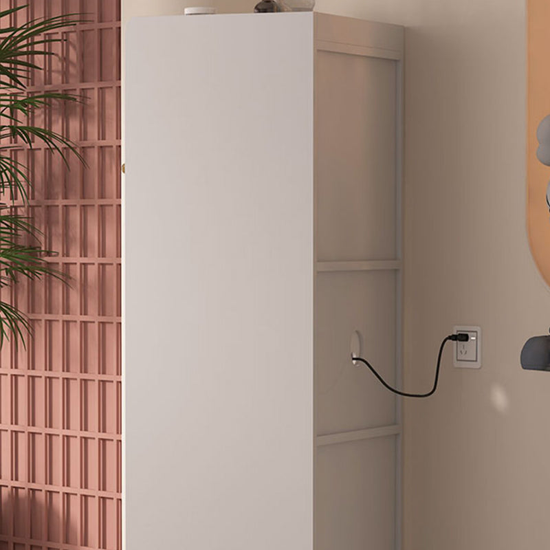 Armadietto contemporaneo in legno in legno in bianco con porte di vetro