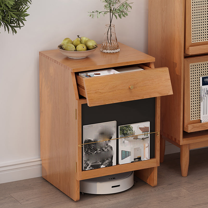 Armadietto per esposizioni in legno massiccio in stile nordico con cassetto per soggiorno