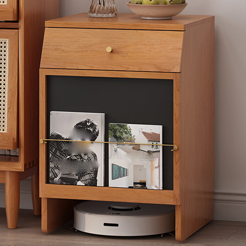 Nordic Style Massivholz -Displayschrank mit Schublade für Wohnzimmer