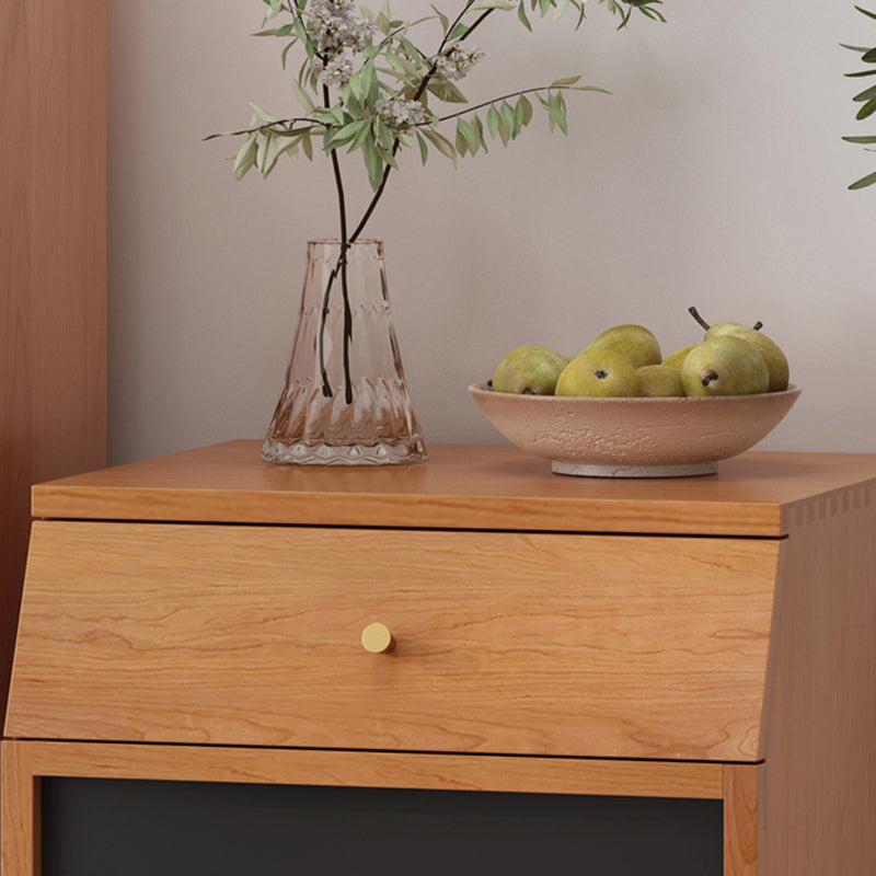 Armadietto per esposizioni in legno massiccio in stile nordico con cassetto per soggiorno