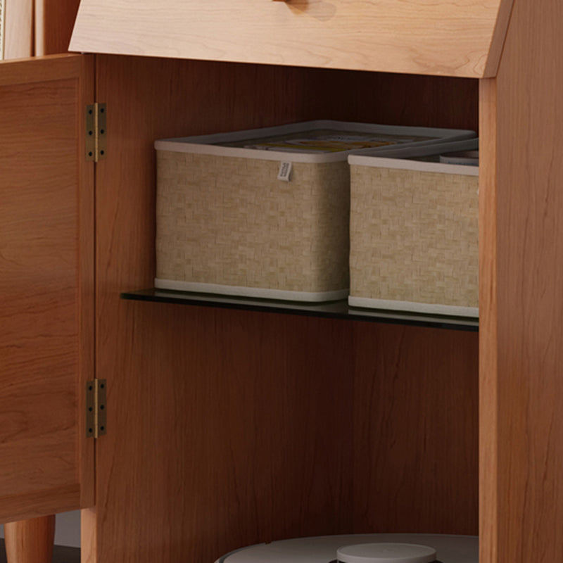 Nordic Style Massivholz -Displayschrank mit Schublade für Wohnzimmer