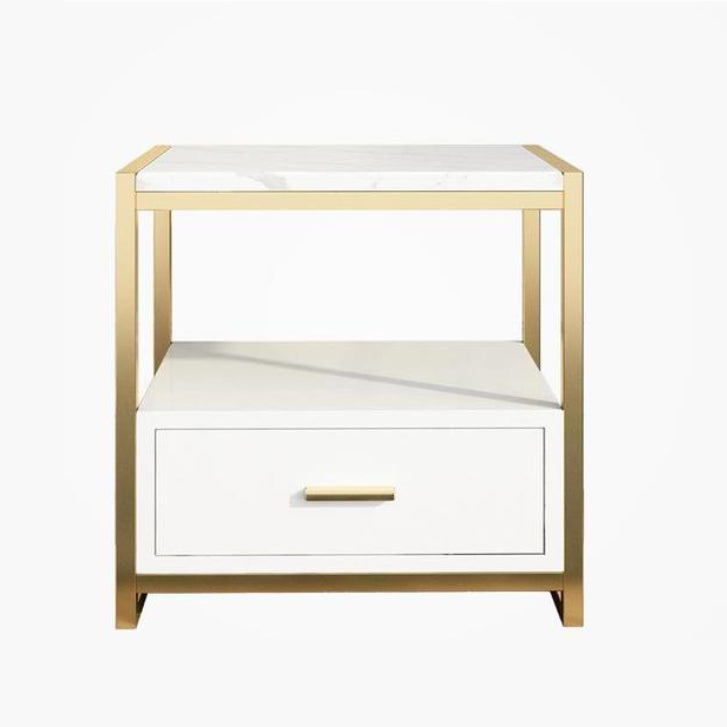 Table de chevet de table de rangement ouvert contemporain