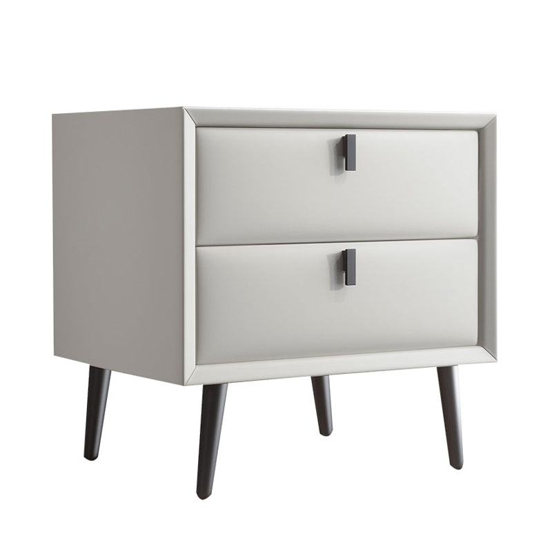 Table de nuit en cuir en bois massif contemporain lit de chevet avec tiroirs