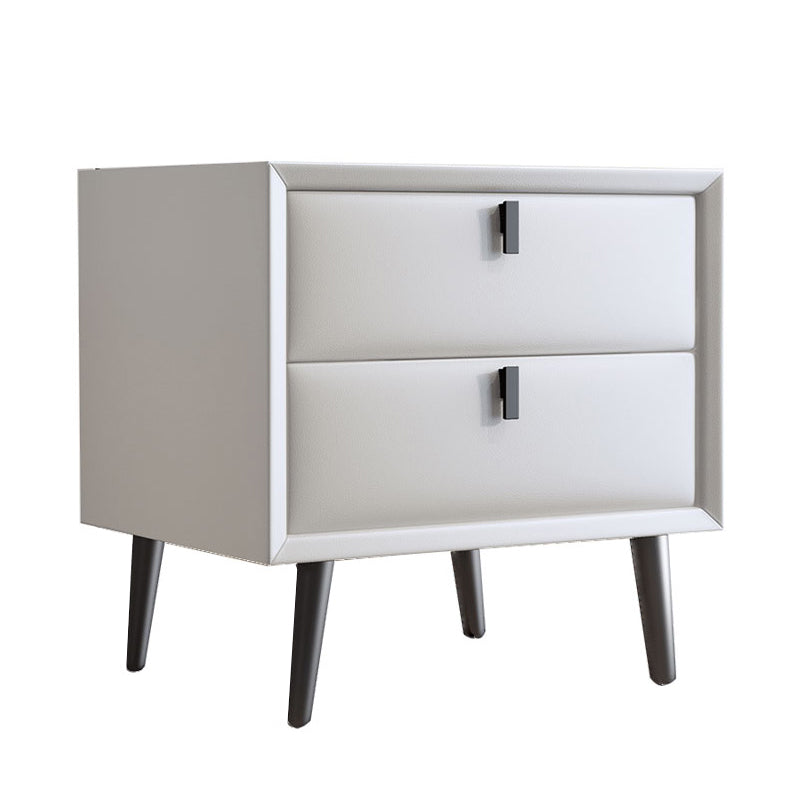 Table de nuit en cuir en bois massif contemporain lit de chevet avec tiroirs