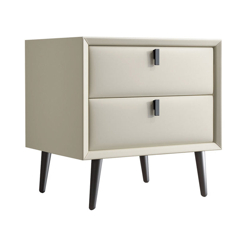 Table de nuit en cuir en bois massif contemporain lit de chevet avec tiroirs