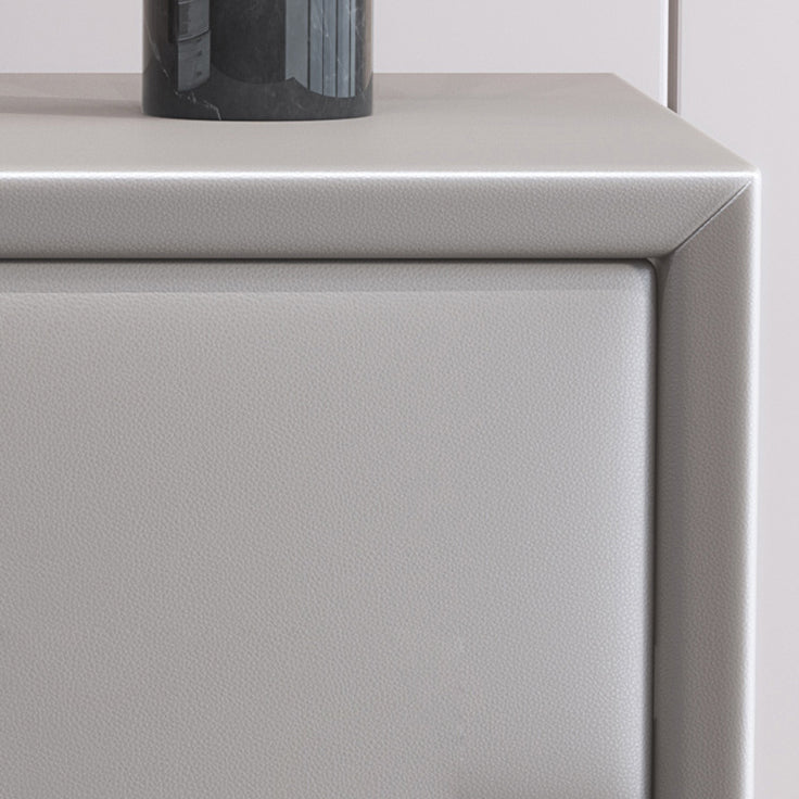 Table de nuit en cuir en bois massif contemporain lit de chevet avec tiroirs