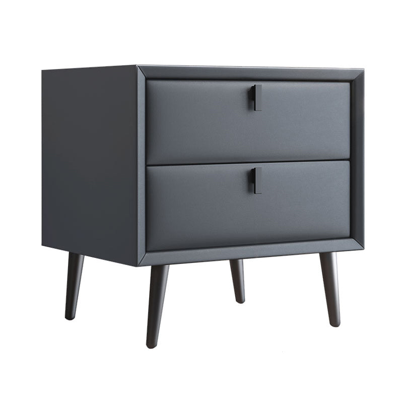 Table de nuit en cuir en bois massif contemporain lit de chevet avec tiroirs