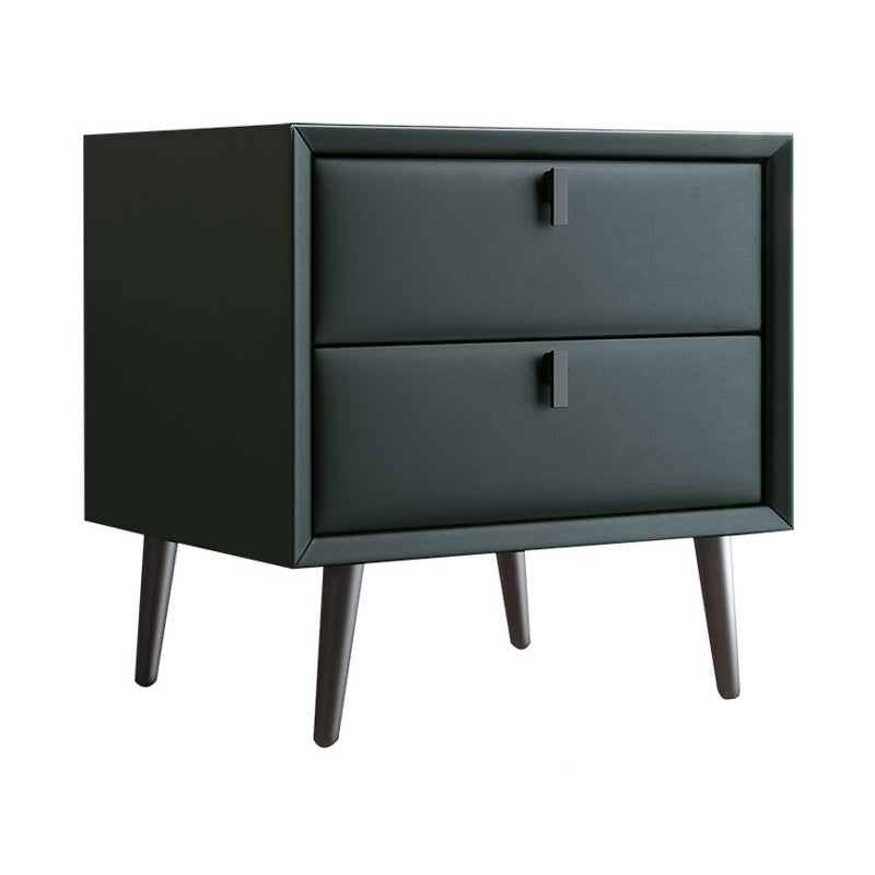 Table de nuit en cuir en bois massif contemporain lit de chevet avec tiroirs