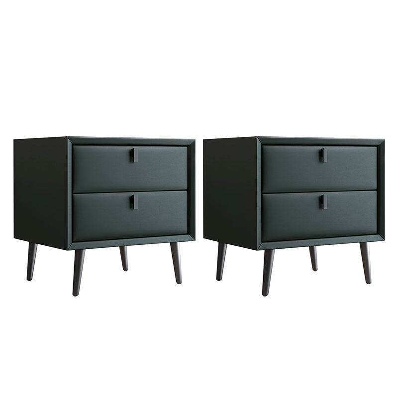 Table de nuit en cuir en bois massif contemporain lit de chevet avec tiroirs