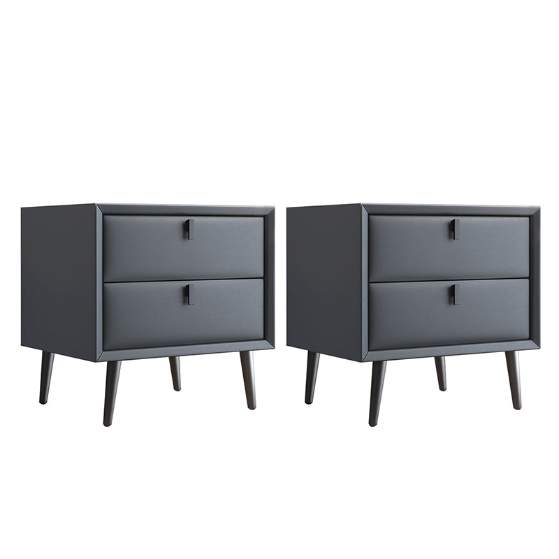 Table de nuit en cuir en bois massif contemporain lit de chevet avec tiroirs