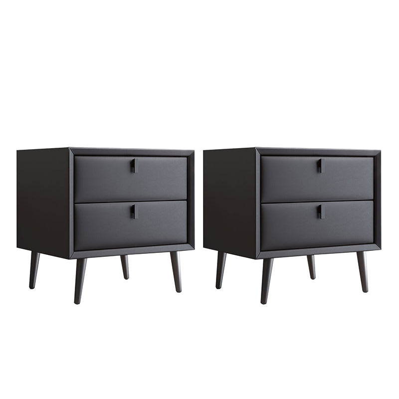 Table de nuit en cuir en bois massif contemporain lit de chevet avec tiroirs