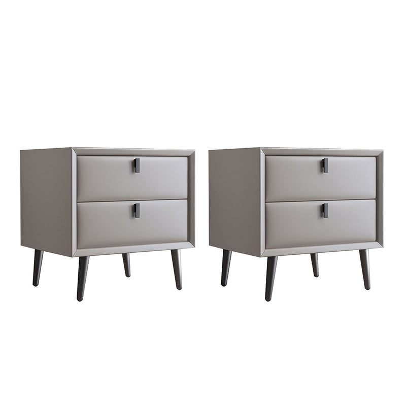 Table de nuit en cuir en bois massif contemporain lit de chevet avec tiroirs