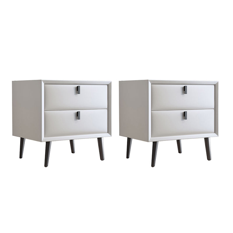 Table de nuit en cuir en bois massif contemporain lit de chevet avec tiroirs