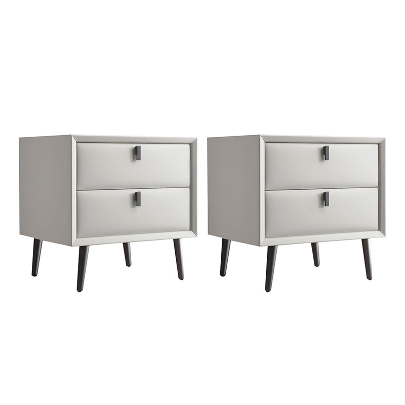 Table de nuit en cuir en bois massif contemporain lit de chevet avec tiroirs