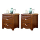 Solid Wood Night Table Traditional Bed Nightstand with Drawers
