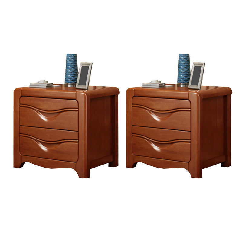 ソリッドウッドナイトテーブル引き出し付きの伝統的なベッドナイトスタンド