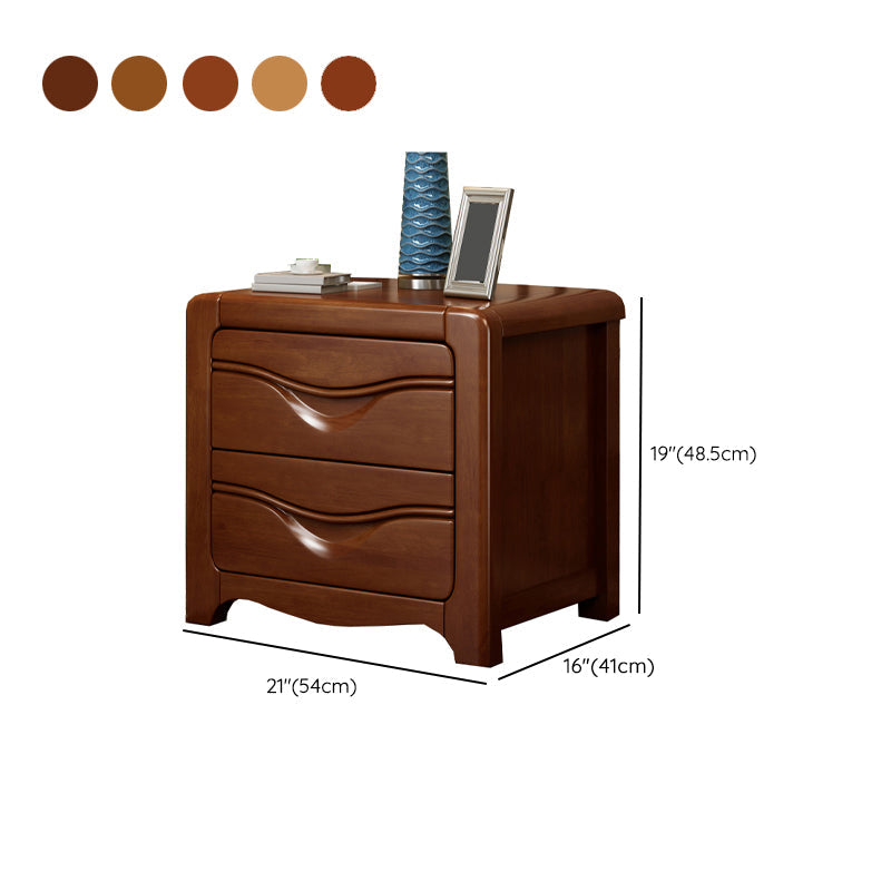 ソリッドウッドナイトテーブル引き出し付きの伝統的なベッドナイトスタンド