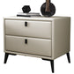 Leather Accent Table Nightstand Modern Nightstand for Bedroom