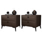 Leather Accent Table Nightstand Modern Nightstand for Bedroom