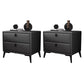 Leather Accent Table Nightstand Modern Nightstand for Bedroom