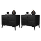Leather Accent Table Nightstand Modern Nightstand for Bedroom