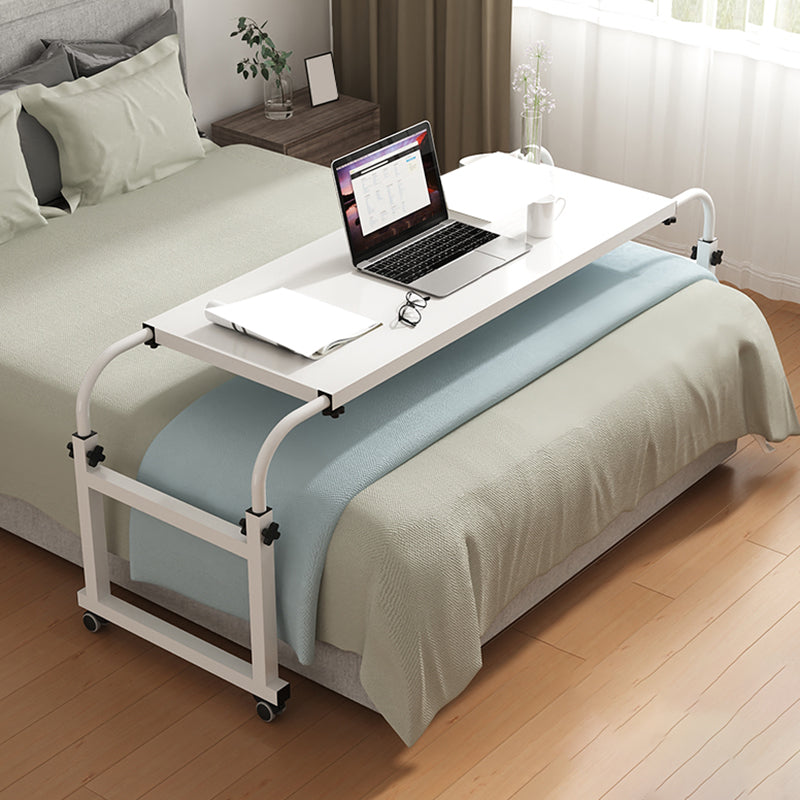 Adjustable Height Computer Desk Bedroom Office Desk with Caster Wheels White Clearhalo 'furn' 'furn_office_desk' 'Furniture' 'Office Desks' 'Office Furniture' 'office_desk' 7723401