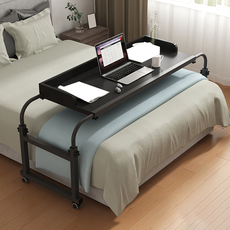 Adjustable Height Computer Desk Bedroom Office Desk with Caster Wheels Textured Black Clearhalo 'furn' 'furn_office_desk' 'Furniture' 'Office Desks' 'Office Furniture' 'office_desk' 7723403