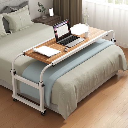 Adjustable Height Computer Desk Bedroom Office Desk with Caster Wheels 47"L x 17"W x 26"H Walnut Clearhalo 'furn' 'furn_office_desk' 'Furniture' 'Office Desks' 'Office Furniture' 'office_desk' 7723404